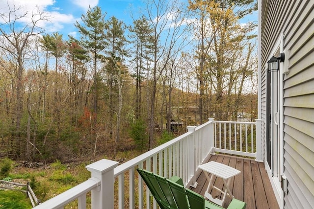 30 Compass Pt Unit 30, North Andover, MA 01845 - wooden deck featuring a wooded view