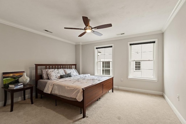 30 Compass Pt Unit 30, North Andover, MA 01845 - bedroom with crown molding, light carpet, and ceiling fan