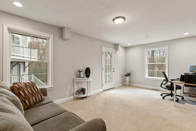 30 Compass Pt Unit 30, North Andover, MA 01845 - carpeted home office with plenty of natural light and recessed lighting