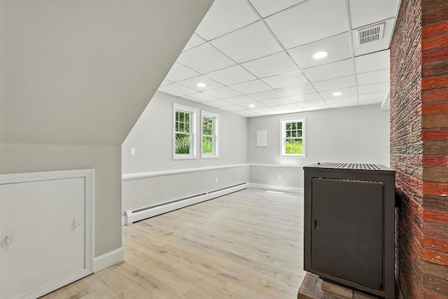 147 Mort Vining Rd, Southwick, MA 01077 - bonus room featuring a baseboard radiator, wood finished floors, and recessed lighting