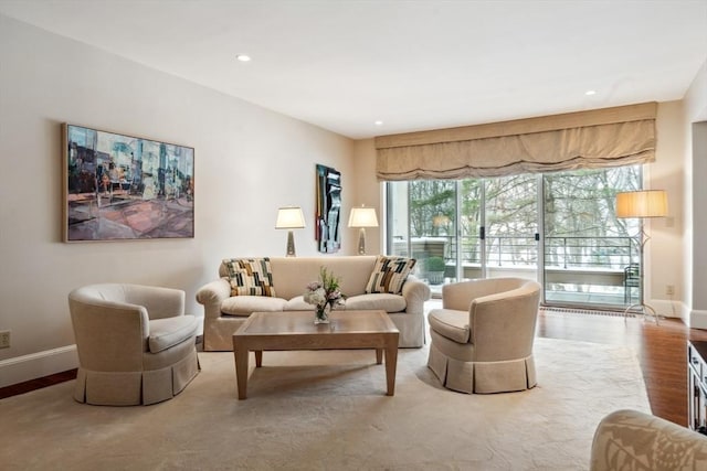 living room featuring wood-type flooring