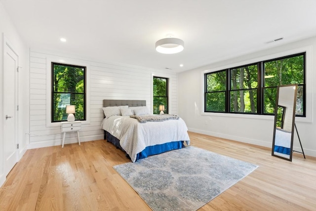 bedroom featuring light wood-type flooring