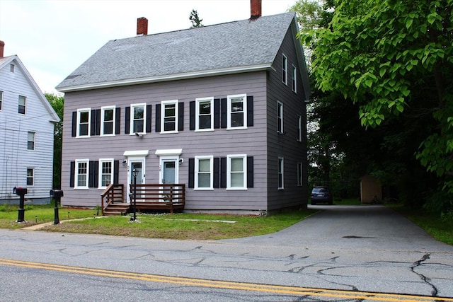 34-36 Glenallen St, Winchendon, MA 01475 - colonial house featuring a chimney and a shingled roof