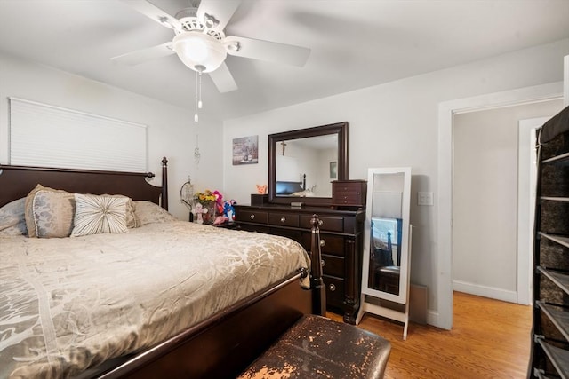 17 Chandler Rd, Malden, MA 02148 - bedroom with light wood finished floors, baseboards, and ceiling fan