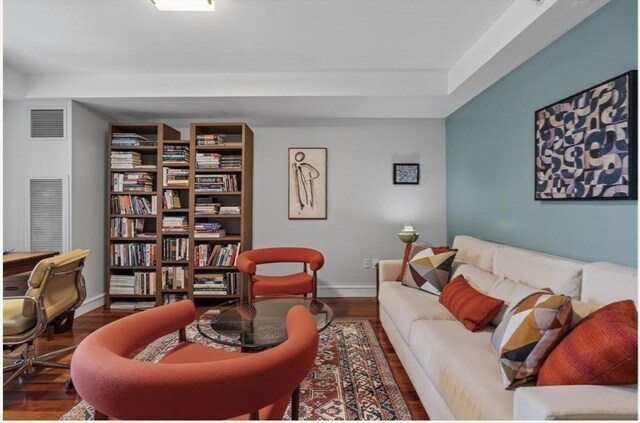 living room featuring wood-type flooring