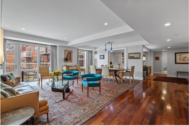 living room featuring hardwood / wood-style floors