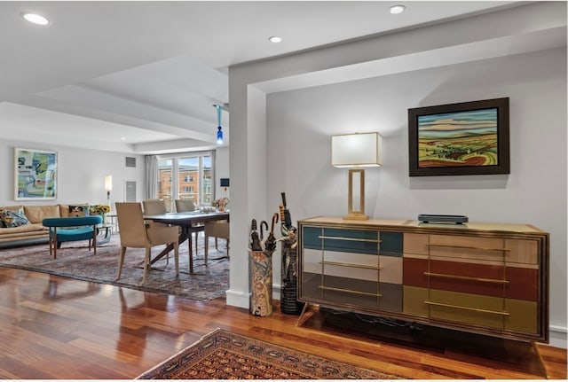 interior space with hardwood / wood-style floors