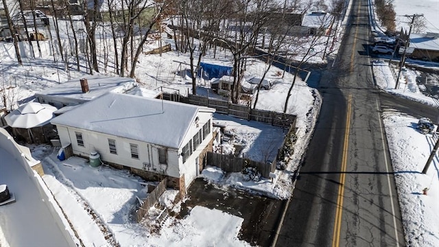 view of snowy aerial view