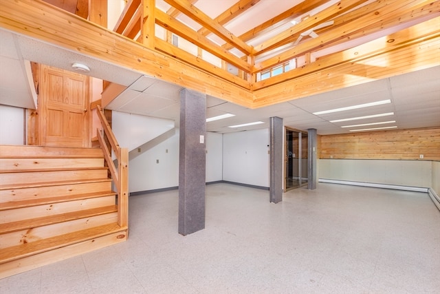 basement with a drop ceiling