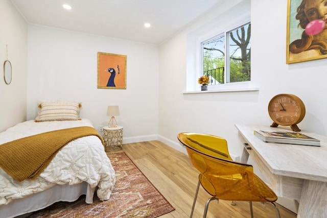34 Bayview Ter Unit 3, Danvers, MA 01923 - bedroom featuring baseboards, wood finished floors, recessed lighting, and an office area