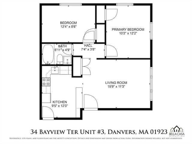 34 Bayview Ter Unit 3, Danvers, MA 01923 - home floor plan