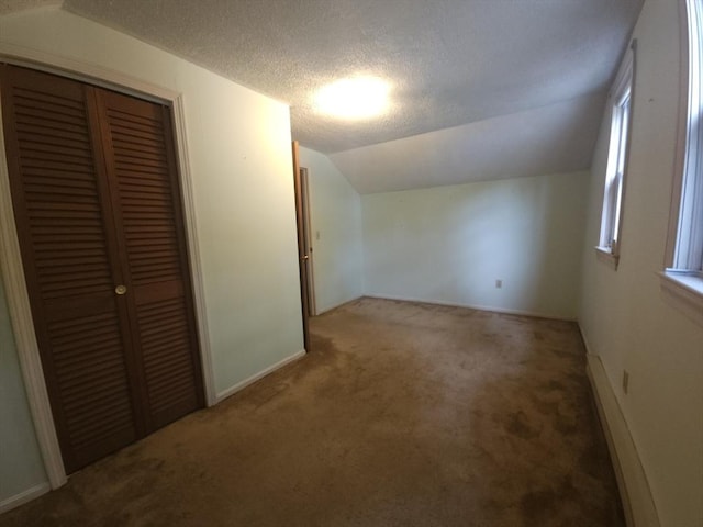 45 Circuit Ave E, Worcester, MA 01603 - additional living space with carpet, vaulted ceiling, and a textured ceiling