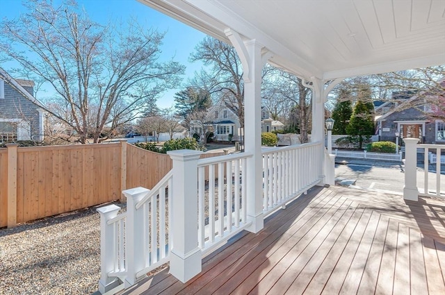 wooden deck with fence