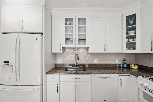 106 Walnut St Unit 2, Somerville, MA 02145 - kitchen with white appliances, a sink, and white cabinets