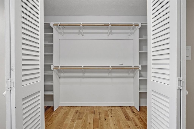 spacious closet with wood finished floors