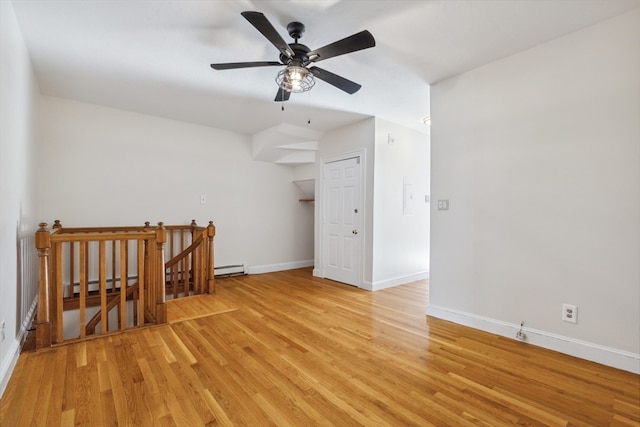 empty room featuring light hardwood / wood-style floors and ceiling fan