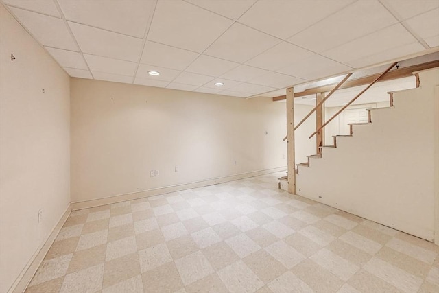 49 Lady Slipper Dr, Dennis, MA 02638 - finished below grade area with stairs, recessed lighting, baseboards, and a drop ceiling