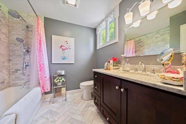23 Rufus Jones Ln Unit 23, Easton, MA 02356 - bathroom with vanity, toilet, shower / tub combo, and baseboards