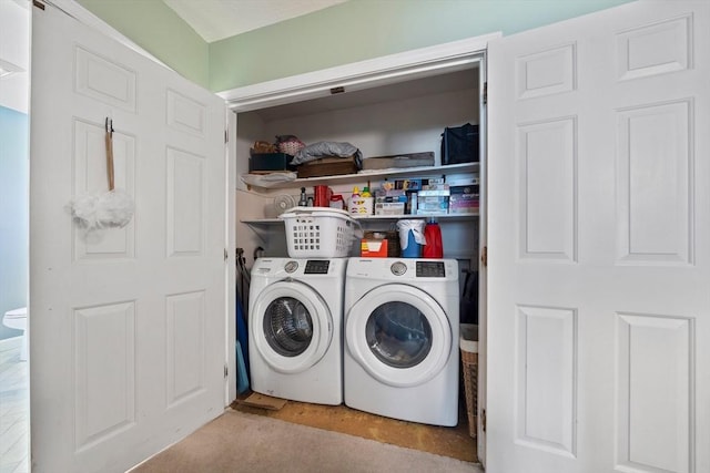 23 Rufus Jones Ln Unit 23, Easton, MA 02356 - washroom featuring separate washer and dryer and carpet flooring