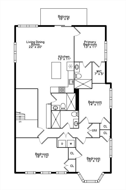 42 Waverly Unit 1, Boston, MA 02135 - floor plan / room layout