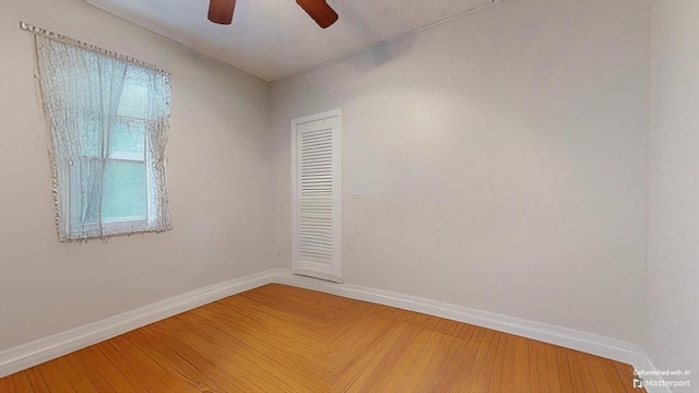25 Garrison St, Fairhaven, MA 02719 - unfurnished room with ceiling fan and light wood-style flooring