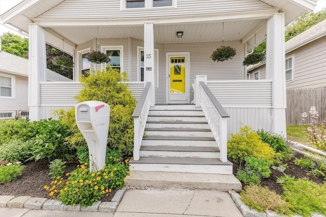 25 Garrison St, Fairhaven, MA 02719 - entrance to property with a porch