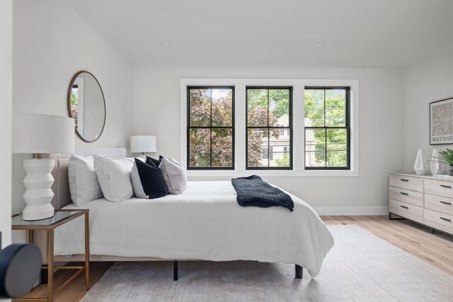 bedroom featuring light hardwood / wood-style flooring