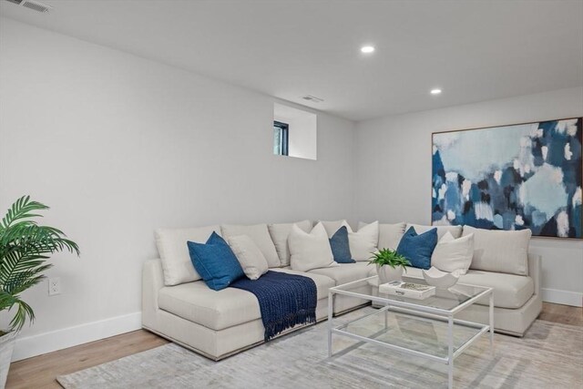 living room featuring hardwood / wood-style flooring