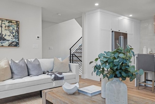 living room featuring light hardwood / wood-style floors