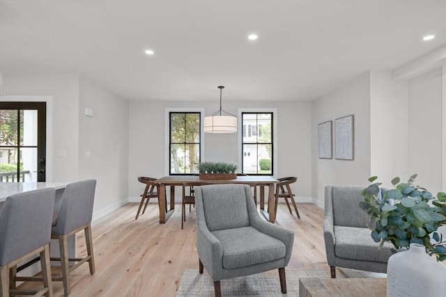 living room featuring light wood-type flooring