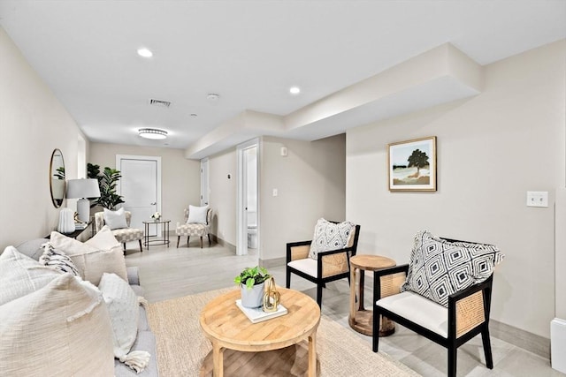 living room featuring light hardwood / wood-style floors