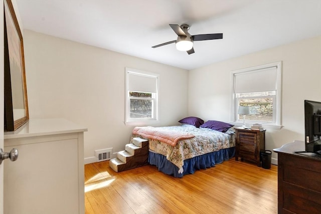 326 Austin St Unit 0, Newton, MA 02465 - bedroom with light wood-type flooring and a ceiling fan