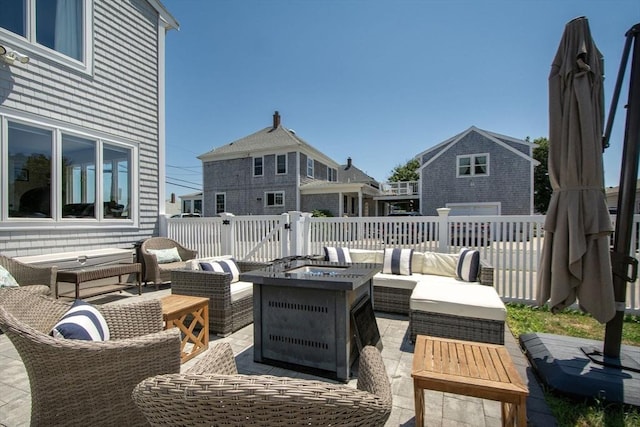 99 Ashburton Ave, Marshfield, MA 02050 - view of patio / terrace featuring an outdoor living space with a fire pit