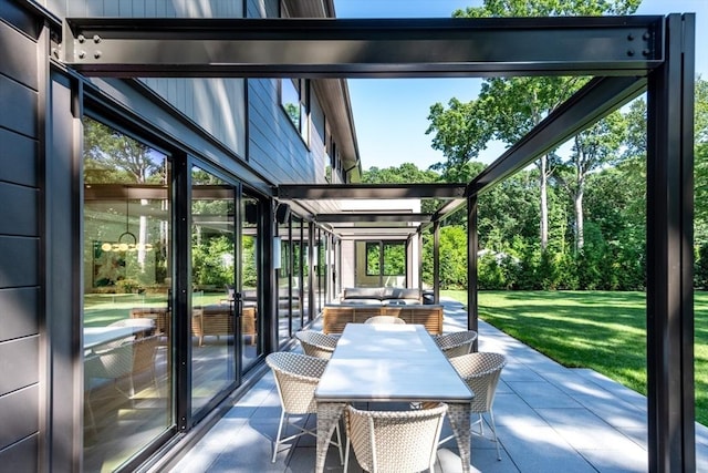 exterior space with a sunroom