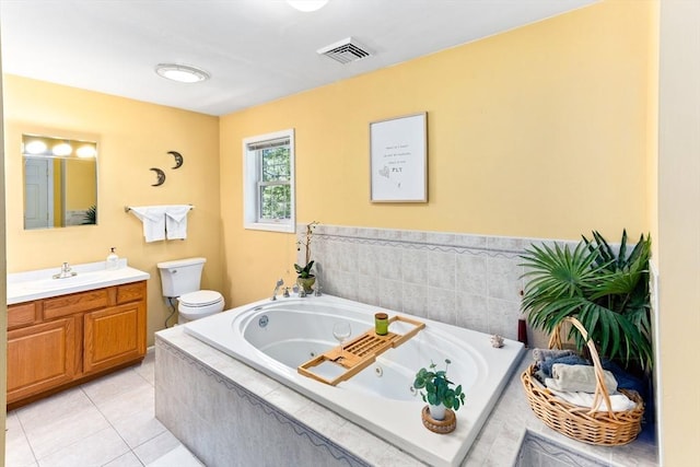 48 Logans Run, Attleboro, MA 02703 - bathroom featuring vanity, a jetted tub, toilet, and tile patterned floors