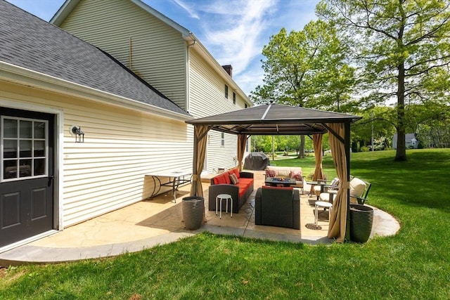 48 Logans Run, Attleboro, MA 02703 - view of patio featuring a gazebo and an outdoor hangout area