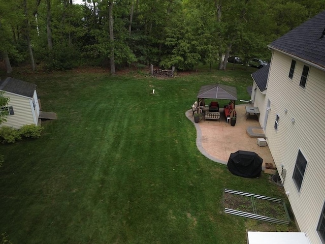 48 Logans Run, Attleboro, MA 02703 - view of grassy yard with a gazebo and a patio area