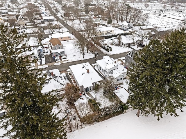 view of snowy aerial view