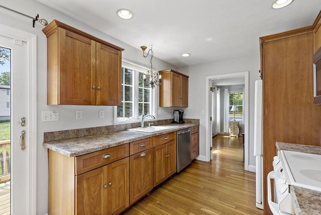 100 Elm St, Marshfield, MA 02050 - kitchen featuring dishwasher, light wood-type flooring, healthy amount of natural light, and recessed lighting