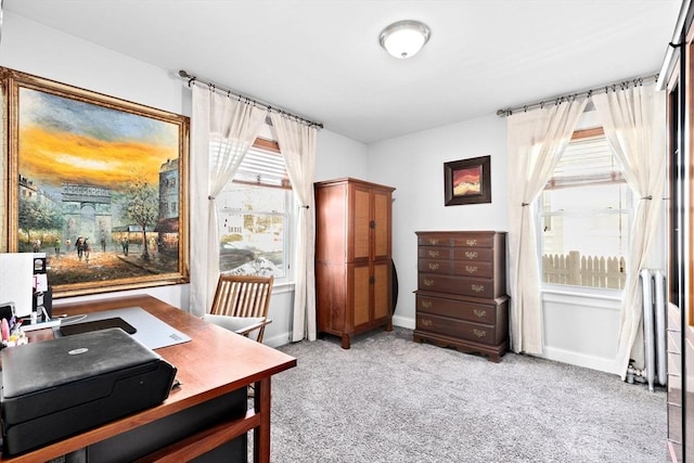 office with carpet flooring and baseboards