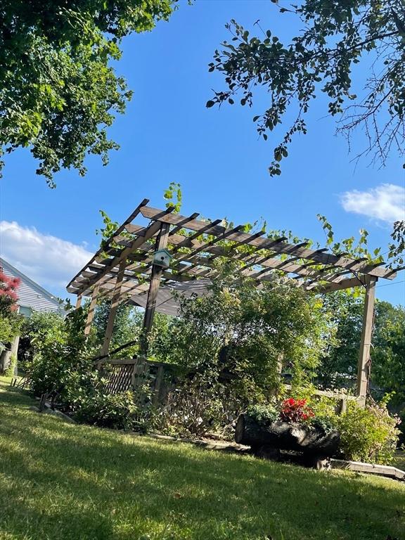 view of yard featuring a pergola