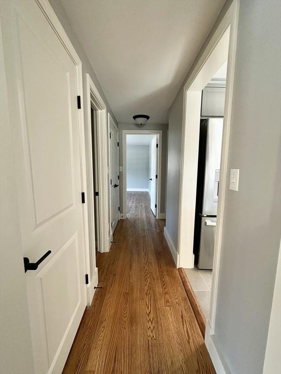 hall featuring light hardwood / wood-style flooring