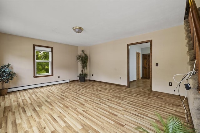 32 Dale St, Franklin, MA 02038 - empty room with baseboard heating and light wood-style flooring