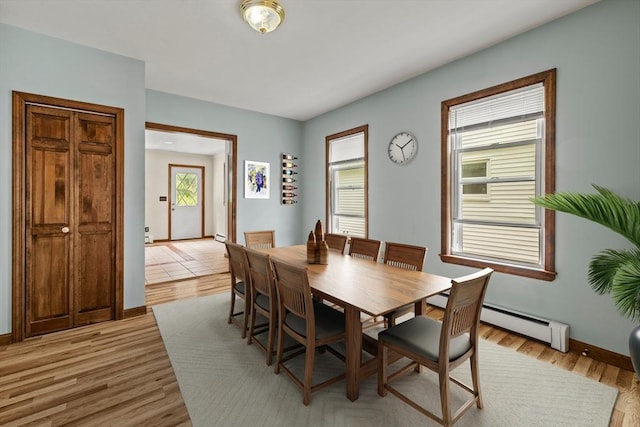 32 Dale St, Franklin, MA 02038 - dining space with baseboard heating and light wood-style flooring