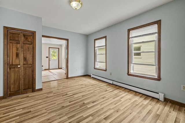 32 Dale St, Franklin, MA 02038 - empty room with baseboard heating and light wood-style flooring