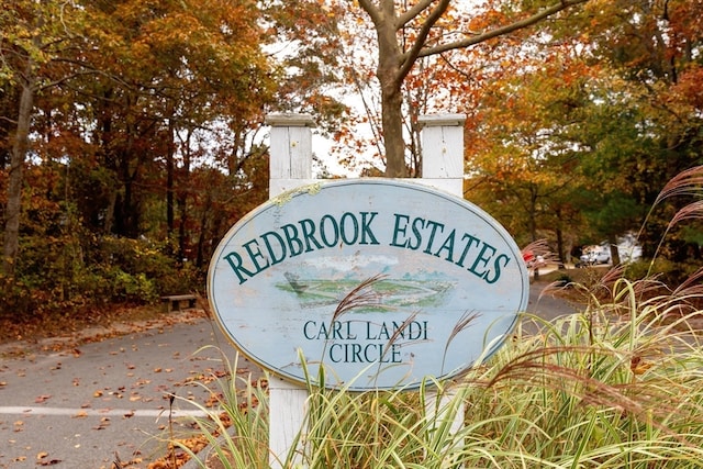 view of community sign