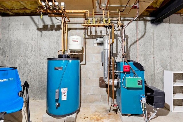 utility room featuring electric water heater