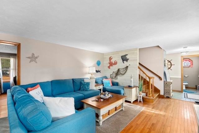 living room featuring hardwood / wood-style floors