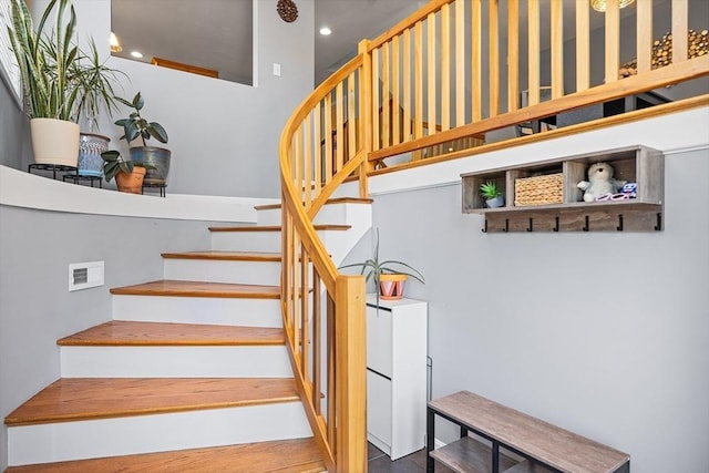 staircase with visible vents