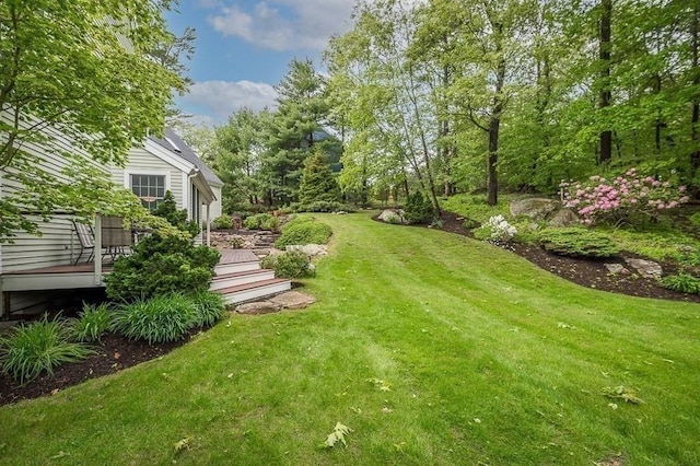 14 Parsons Hill Rd, Wenham, MA 01984 - view of grassy yard with a deck